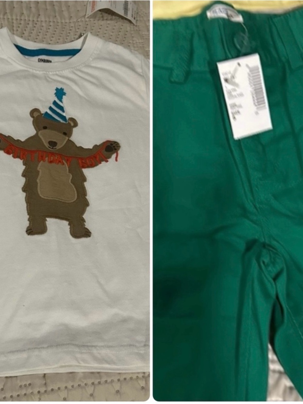 Birthday Bear Tee and Green Short set